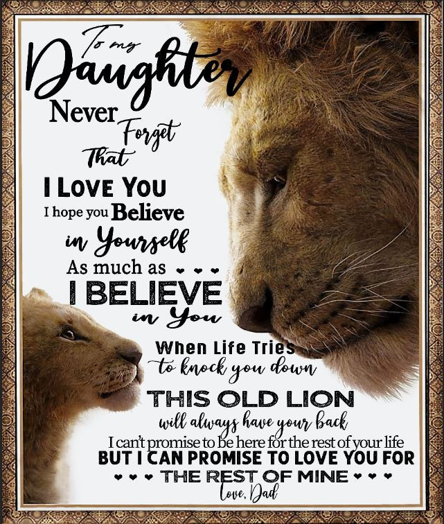 To My Daughter I Love You For The Rest Of My Life Dad Lion Blanket Bedgag™