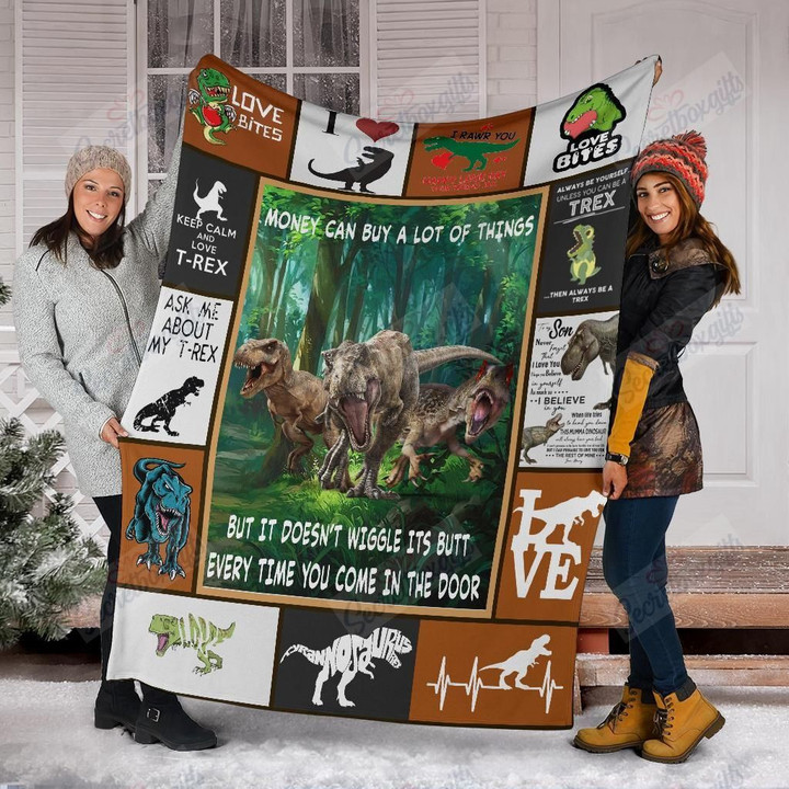 T-Rex Money Can Buy A Lot Of Thing Yw1201551Cl Fleece Blanket