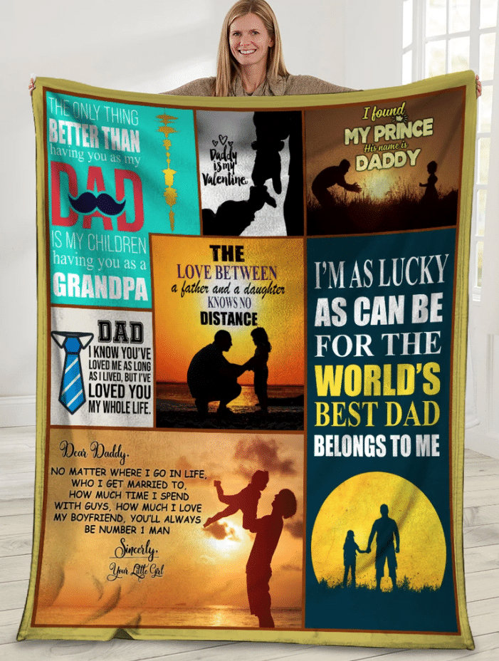 Personalized Blanket Dear Daddy No Matter Where I Go In Life, Who I Get Married To, Gift For Dad Father Daddy Fleece Blanket