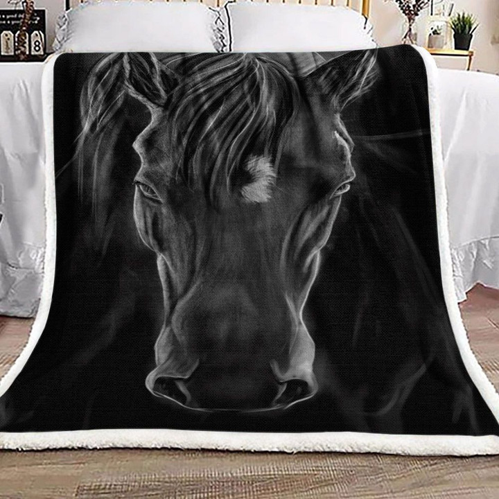 Black Horse Dn1111021F Sherpa Fleece Blanket
