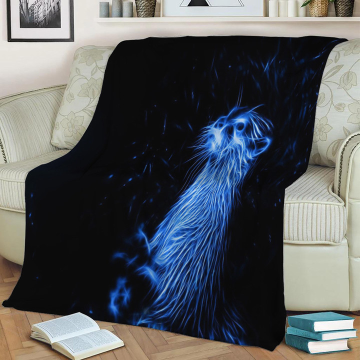 Otter Fleece Throw Blanket