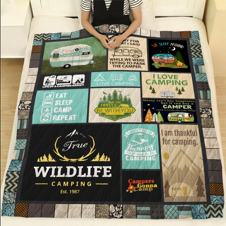 True Wild Life Camping Quilt Blanket