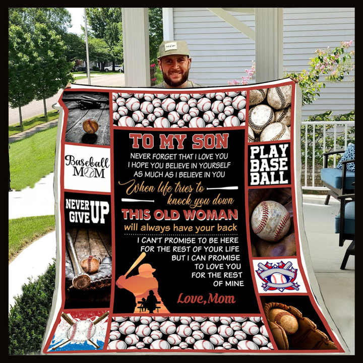 (Cd104) Baseball Blanket - Mom To Son - This Old Woman