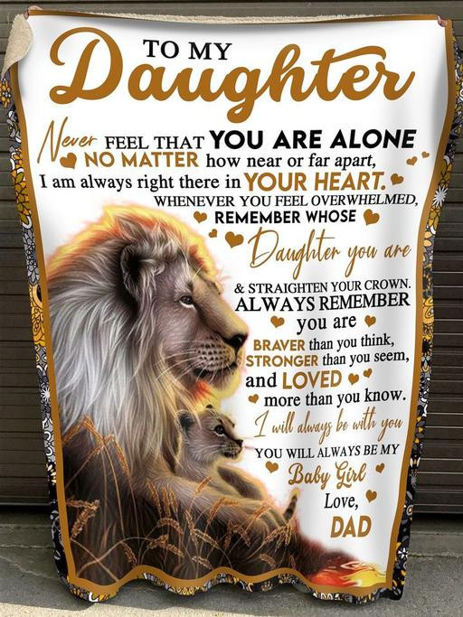 To My Daughter Lion Blanket Gift For Daughter Personalized Gift