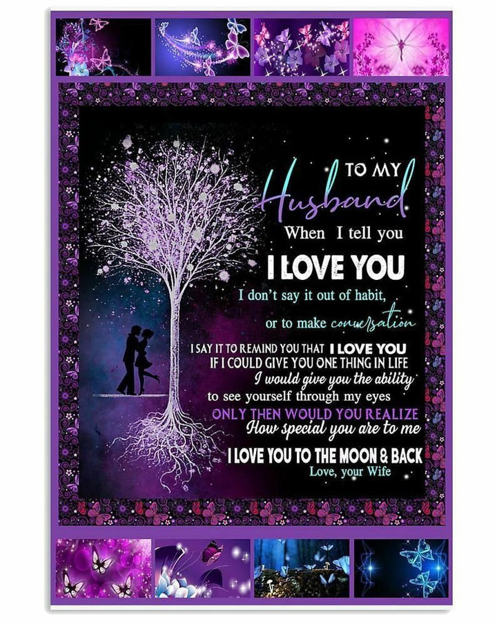 Wife To My Husband I Love You To The Moon And Back Fleece Quilt Blanket Personalized Customized Home Bedroom Decor Gift