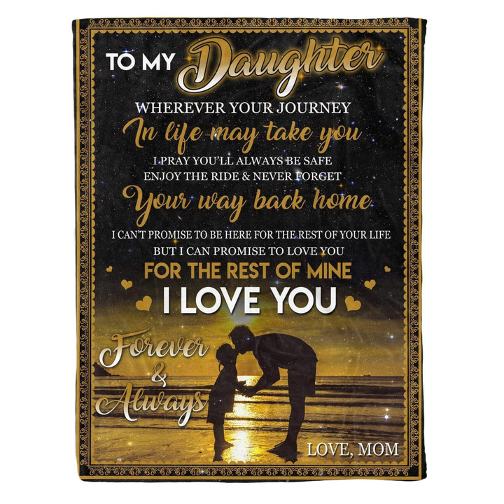 Never Forget Your Way Back Home Gift For Daughter Fleece Blanket