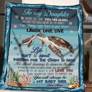 Personalized Turtle Family To My Daughter From Mom Waiting For The Storm Fleece Blanket Great Customized Gifts For Birthday Christmas Thanksgiving