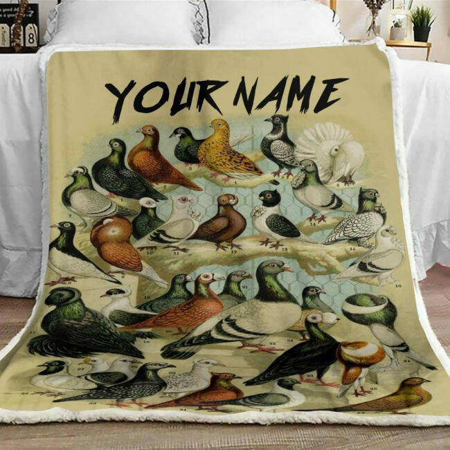 Personalized A School Of Pigeon Fleece Blanket - Farm Life Fleece Blanket