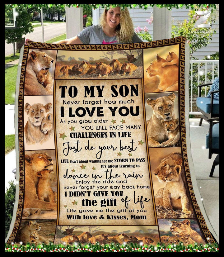 Blanket - Lion - To My Son - Just Do Your Best Family Gift Ideas Cozy Fleece Blanket, Sherpa Blanket