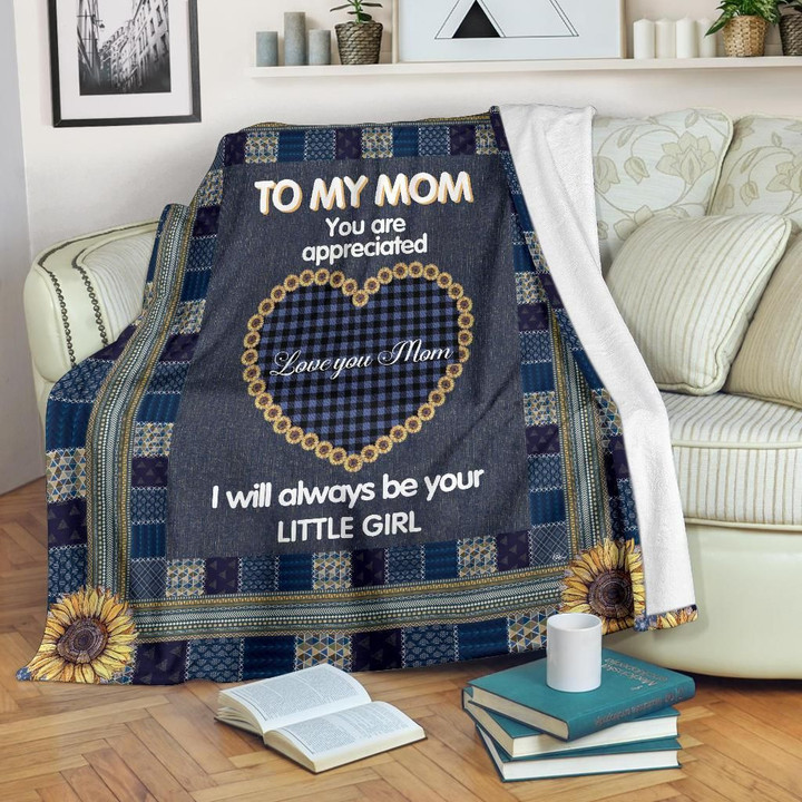 Gift To Mom From Daughter Heart Personalized Blanket Mother'S Day Gift Family Gift Ideas Cozy Fleece Blanket, Sherpa Blanket