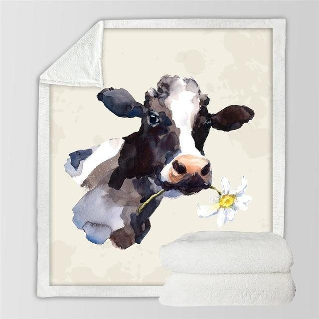 Dairy Cow Cla21100651F Sherpa Fleece Blanket