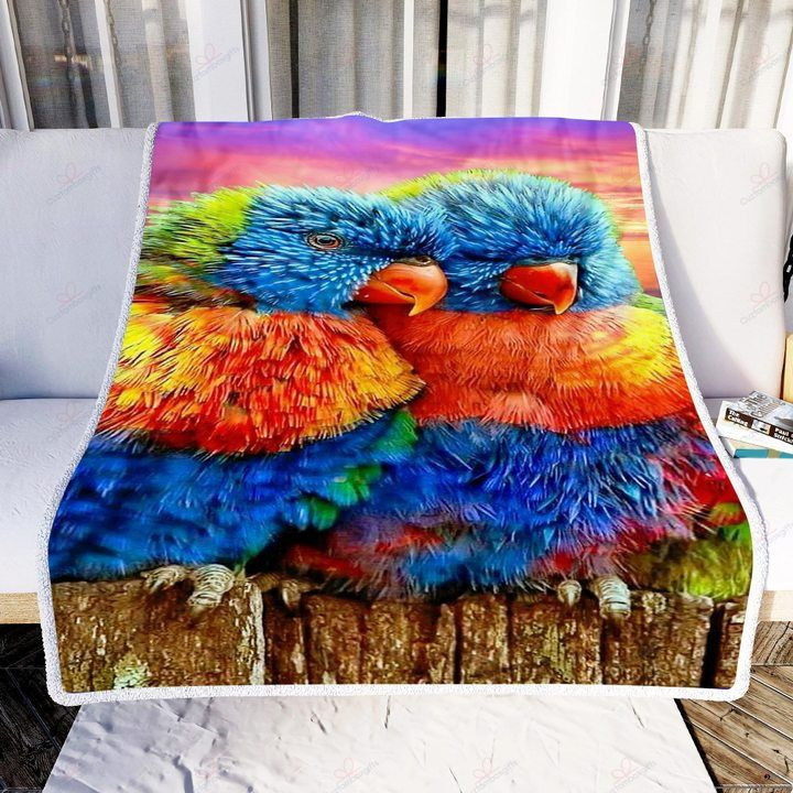 Parrot Awesome Love Sherpa Fleece Blanket Ibex Bubl