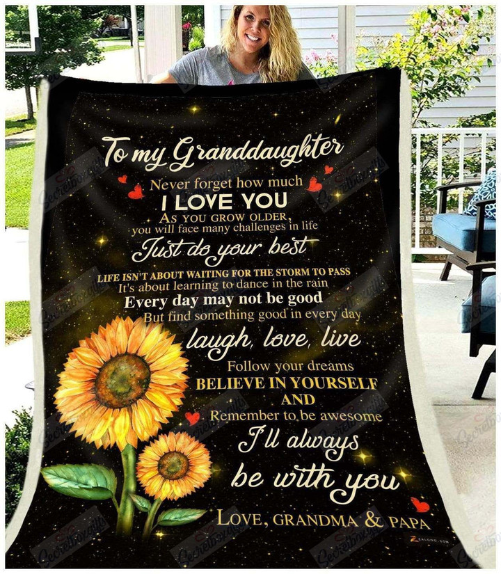 Sunflower To My Granddaughter Be With You Gs-Cl-Ld0707 Fleece Blanket