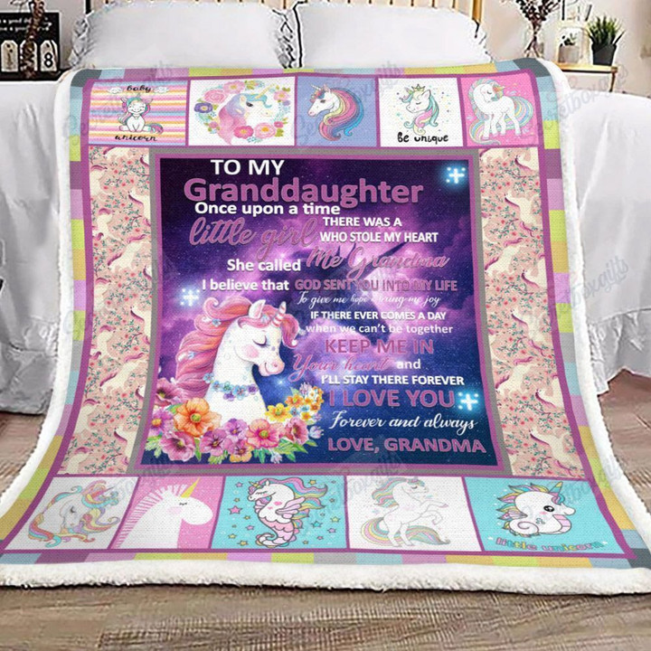 To My Granddaughter Unicorn Cl1809106Mdf Fleece Blanket