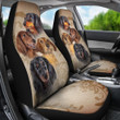Vintage Dog Car Seat Cover | Universal Fit Car Seat Protector | Easy Install | Polyester Microfiber Fabric | CSC1604