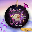 
	Christmas Butterflies Appear When Angels Are Near Personalized Dog Decorative Memorial Ornament