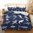 Blue Gray Shark Bedding Set 2/3Pcs Animals Bed Linen Set Sea Life Teens Home Duvet Cover Set Winter Quilt Cover With Pillowcase