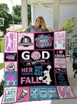 Cheerleading God Is Within Her And She Will Not Fall Quilt Blanket Great Customized Blanket Gifts For Birthday Christmas Thanksgiving