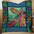 Colorful Turtle 3D Personalized Customized Quilt Blanket Esr45 Design By Exrain.Com