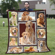 Golden Retriever Blanket - Couple Of Dog Lying Quilt Blanket - Puppy Gift For Owner