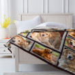 Golden Retriever Blanket - Couple Of Dog Lying Quilt Blanket - Puppy Gift For Owner
