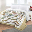 Fish Throw Blanket - Freshwater Fish List Of The Northeast Blanket - Gift For Fishing Lovers Quilt Blanket