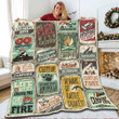 Camping Stamp Vintage 3D Customized Quilt