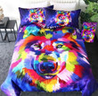 Multicolor Wolf Bedding Set 