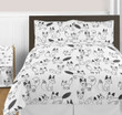 Black And White Fox Bedding Set 