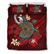 Northern Mariana Islands Red Turtle Tribal Bedding Set 