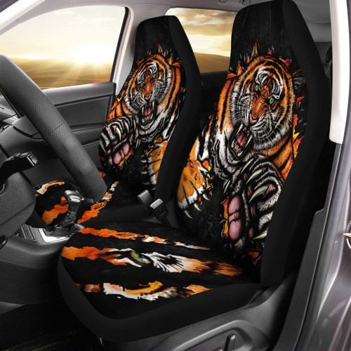 Tiger Print Car Seat Covers - Coolest Tiger Roaring Seat Covers - Gift Ideas For Passing Drivers Test