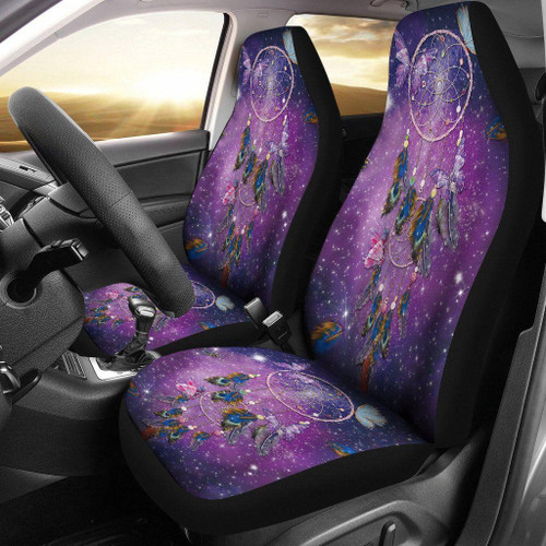 Galaxy Purple Dreamcatcher Native Car Seat Cover | Universal Fit Car Seat Protector | Easy Install | Polyester Microfiber Fabric | CSC1420