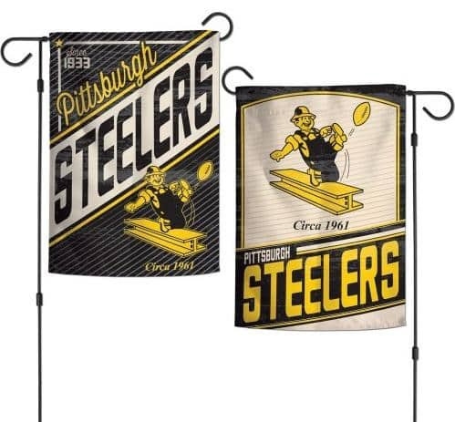 Pittsburgh Steelers Garden Flag 2 Sided Retro Classic Logo