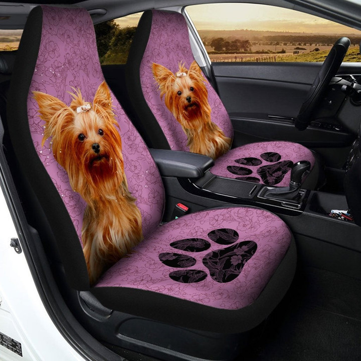 Yorkshire Terrier Dog Car Seat Cover | Universal Fit Car Seat Protector | Easy Install | Polyester Microfiber Fabric | CSC1659