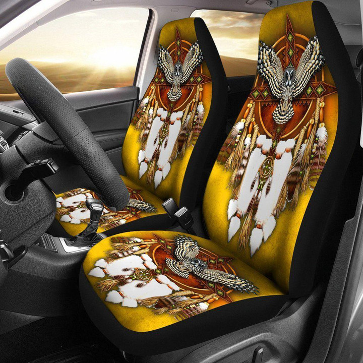 Owl Dreamcatcher Native American Car Seat Cover | Universal Fit Car Seat Protector | Easy Install | Polyester Microfiber Fabric | CSC1415