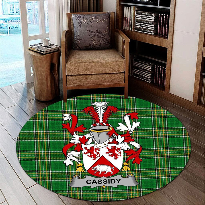 Cassidy or O'Cassidy Ireland Carpet - Premium Round Rug - Irish National Tartan A7
