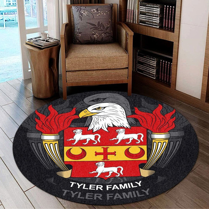 Tyler USA Carpet - Premium Round Rug - American Family Crest A7