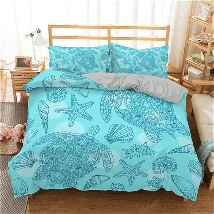 Ocean Series Sea Turtle 3D Bedding Set Duvet Cover Bedclothes Bed Linen Us Eu Au Uk Size