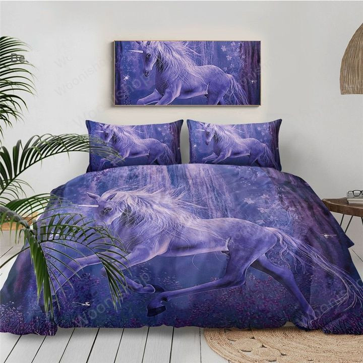 Purple Unicorn Bedding Set 