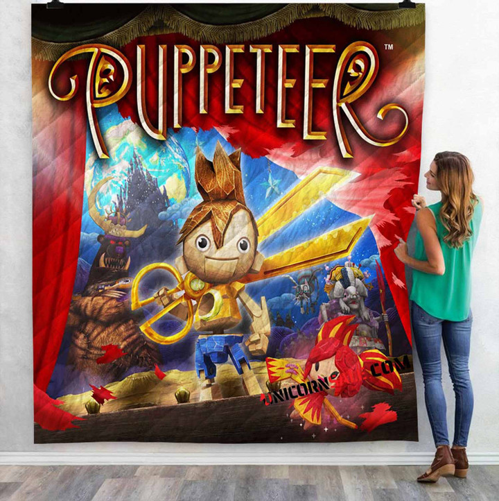 PS3 Game Puppeteer v 3D Customized Personalized Quilt Blanket