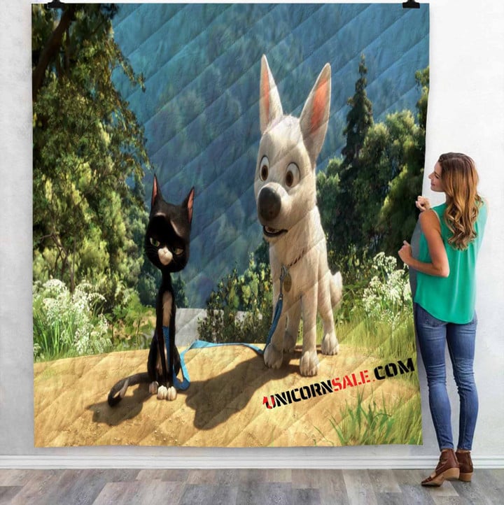 Movie Bolt N 3D Customized Personalized Quilt Blanket