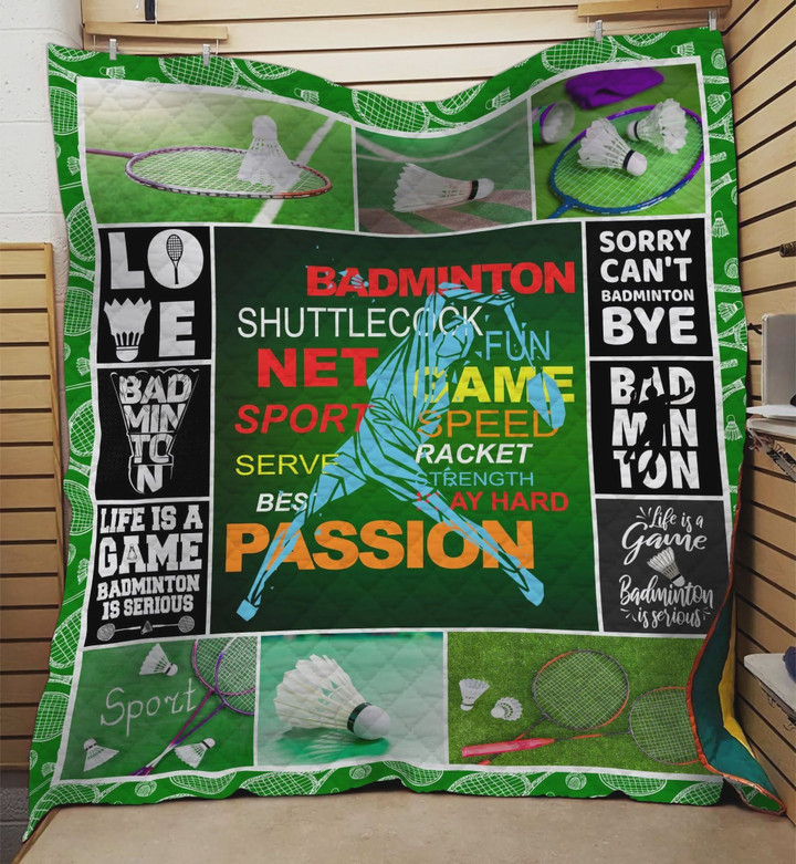 Life Is A Game Badminton Is Serious Quilt Blanket Great Customized Blanket Gifts For Birthday Christmas Thanksgiving
