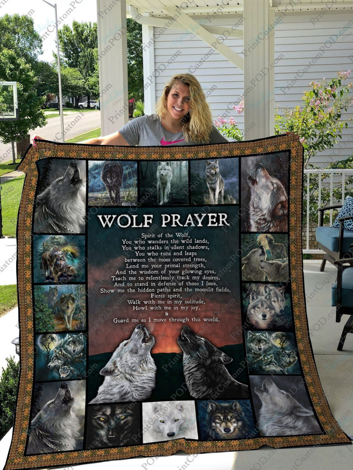 Qd Wolf Prayer Quilt Blanket