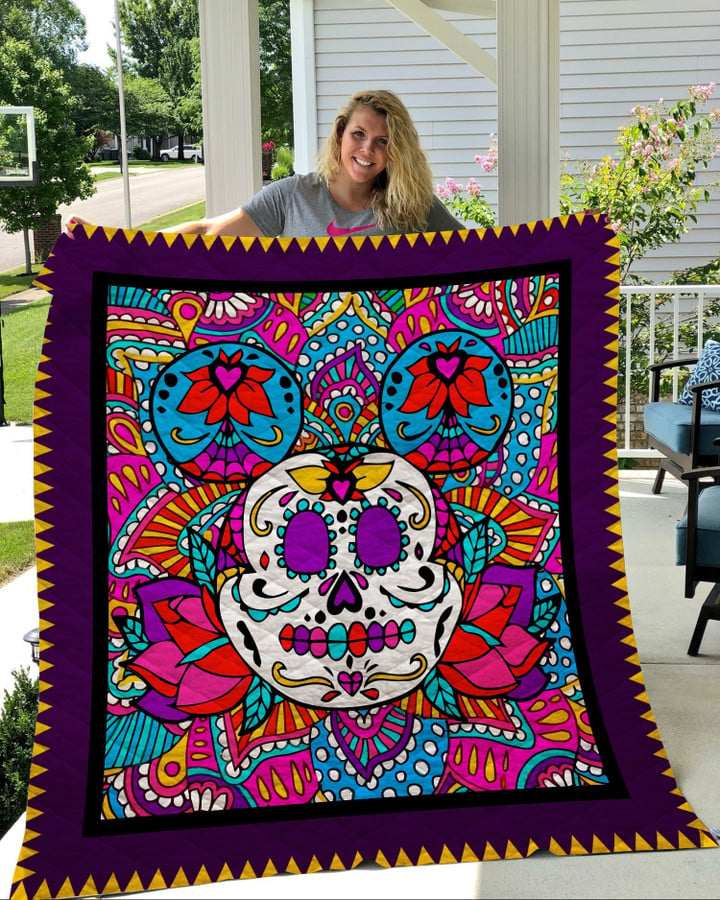 Mickey Mouse Calaveras Mexicanas Quilt Blanket – Quilt
