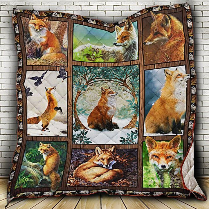 Fox In The Forest Quilt Blanket Great Customized Blanket Gifts For Birthday Christmas Thanksgiving