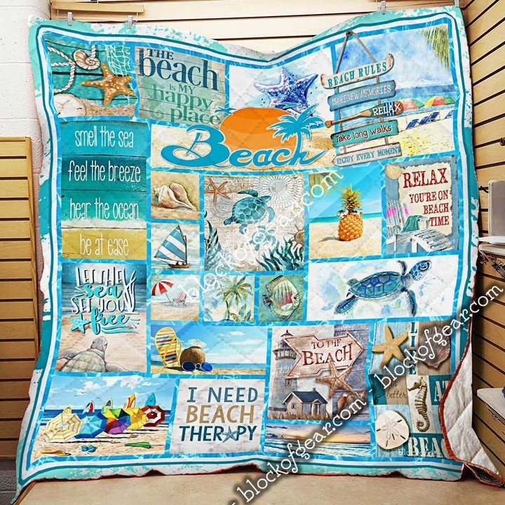 The Beach Is My Happy Place Gs-Cl-Ld2506 Quilt Blanket