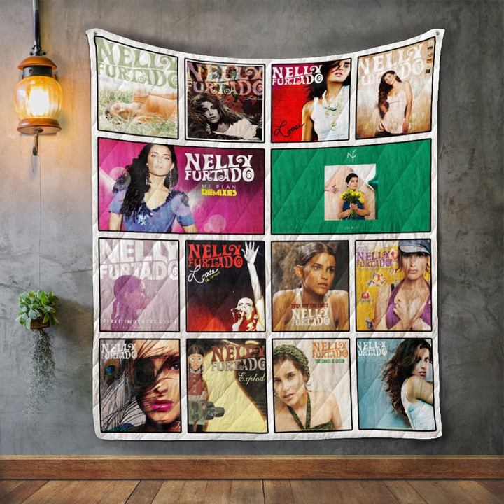 Nelly Furtado Album Covers Quilt Blanket