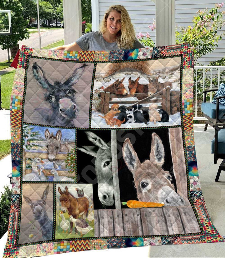 Donkey On Farm Quilt Blanket Great Customized Gifts For Birthday Christmas Thanksgiving Perfect Gifts For Donkey Lover