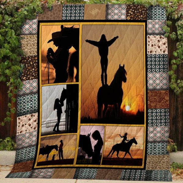 Black Horse Quilt Blanket Ver 2