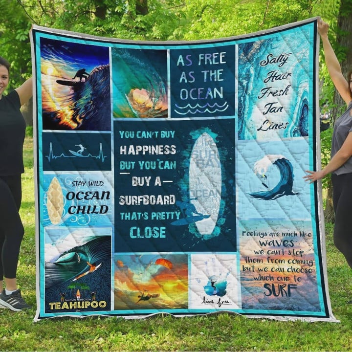 Surfboard Stay Wild Ocean Child Quilt Blanket Great Customized Blanket Gifts For Birthday Christmas Thanksgiving Perfect Gifts For Surfers